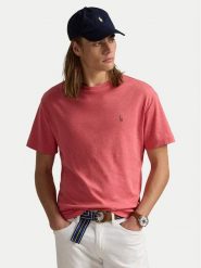 Polo Ralph Lauren T-Shirt 710740727033 Różowy Slim Fit. Czerwone koszulki polo męskie Polo Ralph Lauren, m, bez wzorów, z bawełny, bez kołnierzyka, bez ramiączek. Za 309.99 zł.