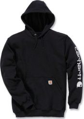 Carhartt Bluza Carhartt Midweight Signature Logo Black. Czarne bluzy nierozpinane męskie Carhartt, m, bez wzorów, bez ramiączek, bez kaptura. Za 265.11 zł.
