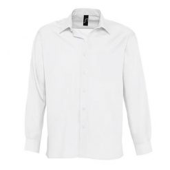 Męska Koszula Z Długim Rękawem Baltimore Poplin. Białe koszule męskie SOL'S, m, bez wzorów, casualowe, bez kołnierzyka, bez ramiączek. Za 124.99 zł.