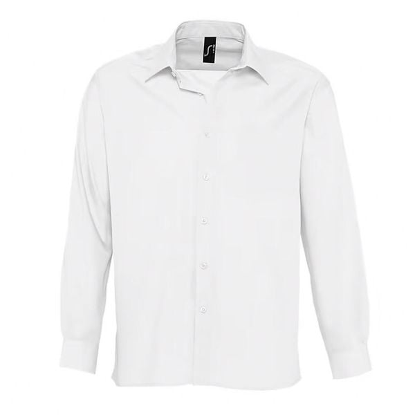 Męska Koszula Z Długim Rękawem Baltimore Poplin. Białe koszule męskie SOL'S, m, bez wzorów, casualowe, bez kołnierzyka, bez ramiączek. Za 131.99 zł.