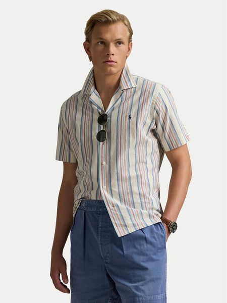 Polo Ralph Lauren Koszula 710965813001 Beżowy Classic Fit. Brązowe koszule męskie Polo Ralph Lauren, m, bez wzorów, z bawełny, bez kołnierzyka, bez ramiączek. Za 349.99 zł.