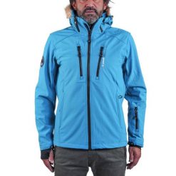 Kurtka softshellowa ze sztucznym futrem Peak Mountain Casada. Niebieskie kurtki narciarskie i snowboardowe męskie Peak Mountain, na zimę, m, bez wzorów, bez kaptura, narciarskie. W wyprzedaży za 293.00 zł.