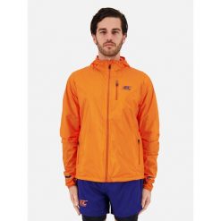 Kurtka przeciwwiatrowa wodoodporna Męska Bieganie MID-ULTRA WINDBREAKER. Brązowe kurtki męskie BODYCROSS, na zimę, m, bez wzorów, bez kaptura, do biegania. Za 640.99 zł.