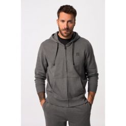 Męska Rozpinana bluza z kapturem fitness dzianina dresowa kaptur nadruki. Szare bluzy rozpinane męskie JAY-PI, m, bez wzorów, z bawełny, bez ramiączek, z kapturem. Za 343.99 zł.