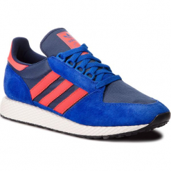 Buty adidas - Forest Grove B38002 Poblue/Hirere/Conavy. Niebieskie buty sportowe na co dzień męskie ADIDAS, z materiału. W wyprzedaży za 229.00 zł.