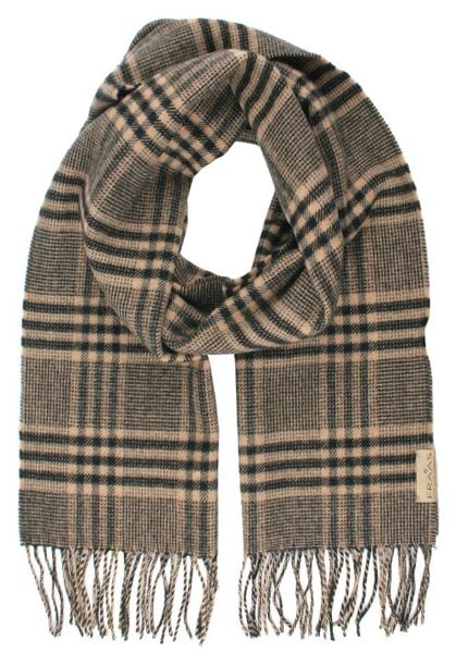 Wełniany Szalik Męski - V. Fraas - w Kratkę, Odcienie Beżów. Szaliki męskie V. Fraas, na zimę, bez wzorów, z materiału, eleganckie. Za 169.00 zł.