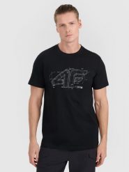 4F T-shirt regular z nadrukiem męski - czarny 3XL. Czarne t-shirty męskie 4f, m, bez wzorów, z bawełny, bez kołnierzyka, bez ramiączek. Za 59.99 zł.