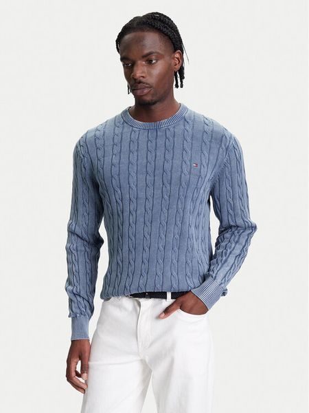 Tommy Hilfiger Sweter Classic MW0MW39524 Błękitny Regular Fit. Niebieskie kardigany męskie Tommy Hilfiger, bez wzorów, z bawełny, bez kołnierzyka, bez ramiączek. Za 489.99 zł.