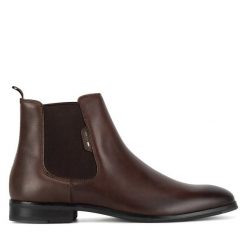 Sztyblety GINO ROSSI. Brązowe sztyblety męskie Gino Rossi, bez obcasa, bez zapięcia. Za 359.99 zł.