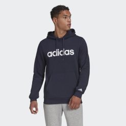 Bluza męska adidas Essentials Linear. Białe bluzy nierozpinane męskie ADIDAS, m, bez wzorów, sportowe, bez ramiączek, bez kaptura. Za 147.00 zł.