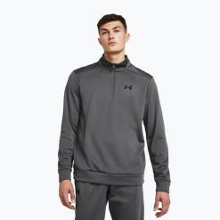Bluza Under Armour Armour Fleece 1/4 Zip. Szare bluzy nierozpinane męskie Under Armour, bez wzorów, sportowe, bez ramiączek, bez kaptura. Za 129.99 zł.