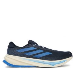 Buty do biegania adidas. Niebieskie buty do biegania męskie ADIDAS, bez wzorów, bez zapięcia, do biegania. Za 449.99 zł.