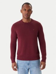 Tommy Jeans Sweter DM0DM21787 Bordowy Regular Fit. Czerwone swetry męskie Tommy Jeans, bez wzorów, z bawełny, bez kołnierzyka, bez ramiączek. Za 389.99 zł.