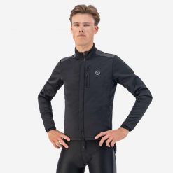 Kurtka zimowa męska Rogelli Deep Winter. Czarne kurtki treningowe męskie Rogelli, na zimę, m, bez wzorów, bez kaptura, rowerowe. Za 491.00 zł.
