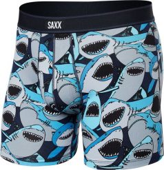 SAXX Bokserki męskie SAXX DAYTRIPPER Boxer Brief Fly Rekiny - granatowe S. Bokserki męskie Saxx, m, bez wzorów. Za 84.49 zł.