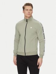 Guess Bluza Z2YQ12 K6ZS1 Zielony Regular Fit. Zielone bluzy rozpinane męskie Guess, m, z aplikacjami, z bawełny, bez ramiączek, bez kaptura. Za 339.99 zł.