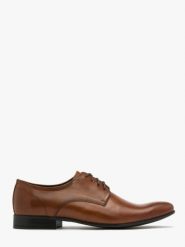 Brązowe półbuty męskie. Brązowe eleganckie półbuty męskie Ryłko, ze skóry, bez obcasa, bez zapięcia. Za 429.99 zł.
