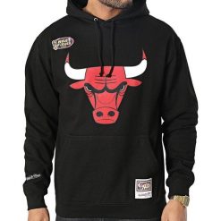 Bluza męska do koszykówki Mitchell & Ness Chicago Bulls czarna. Czarne bluzy nierozpinane męskie Mitchell & Ness, m, bez wzorów, sportowe, bez ramiączek, bez kaptura. Za 356.00 zł.