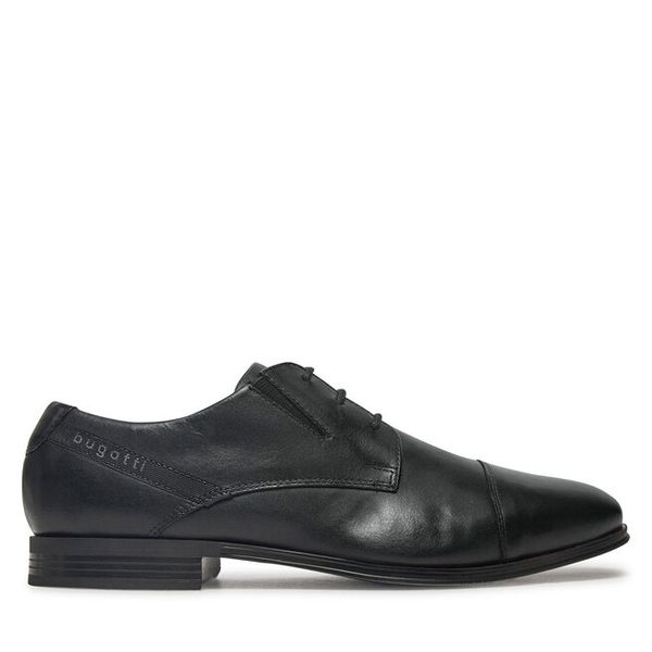 Półbuty Bugatti. Czarne eleganckie półbuty męskie Bugatti, wizytowe, bez obcasa, bez zapięcia. Za 259.99 zł.