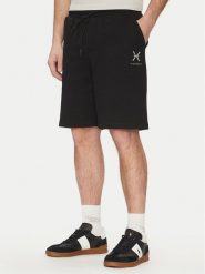 Richmond X Szorty sportowe UMP25276BE Czarny Regular Fit. Czarne szorty sportowe męskie Richmond X, bez wzorów, z bawełny, sportowe. Za 249.99 zł.