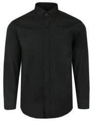 Koszula Męska Bawełniana, Czarna Elegancka, Długi Rękaw, Jednokolorowa, Taliowana, Slim -PAKO JEANS. Czarne koszule męskie Pako Jeans, m, bez wzorów, z bawełny, bez kołnierzyka, bez ramiączek. Za 179.00 zł.