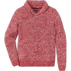 Sweter z szalowym kołnierzem Regular Fit bonprix czerwony melanż. Swetry męskie marki bonprix. Za 59.99 zł.