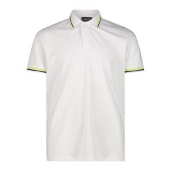 Koszulka polo męska CMP. Białe koszulki polo męskie CMP, m, bez wzorów, sportowe, bez kołnierzyka, bez ramiączek. Za 89.99 zł.