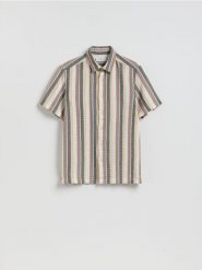 Strukturalna koszula comfort - wielobarwny. Koszule męskie Reserved, l, bez wzorów, z bawełny, bez kołnierzyka, bez ramiączek. Za 139.99 zł.