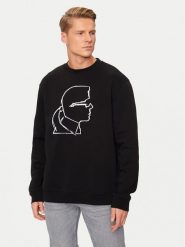 KARL LAGERFELD Bluza 705445 544908 Czarny Regular Fit. Czarne bluzy nierozpinane męskie KARL LAGERFELD, m, bez wzorów, z bawełny, bez ramiączek, bez kaptura. Za 359.99 zł.