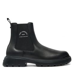 Sztyblety KARL LAGERFELD. Czarne sztyblety męskie KARL LAGERFELD, bez obcasa, bez zapięcia. Za 879.99 zł.