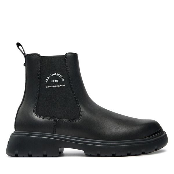 Sztyblety KARL LAGERFELD. Czarne sztyblety męskie KARL LAGERFELD, bez obcasa, bez zapięcia. Za 639.99 zł.