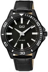 Zegarek Q&Q Q28B-008P męski wodoszczelny czarna koperta . Czarne zegarki męskie Q&Q. Za 159.00 zł.