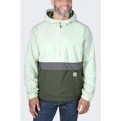 Kurtka męska przeciwdeszczowa Carhartt Anorak Rain Defender Lightweight. Zielone kurtki męskie Carhartt, m, bez wzorów, sportowe, bez ramiączek, bez kaptura. Za 392.99 zł.