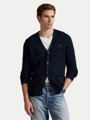 Polo Ralph Lauren Kardigan 710890548004 Granatowy Regular Fit. Niebieskie kardigany męskie Polo Ralph Lauren, m, bez wzorów, z bawełny, bez ramiączek. Za 1,199.00 zł.