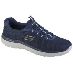 Buty sportowe Sneakersy męskie, Skechers Summits. Niebieskie buty sportowe na co dzień męskie Skechers, m, bez wzorów, z dzianiny, casualowe, bez ramiączek, bez kaptura. Za 259.00 zł.
