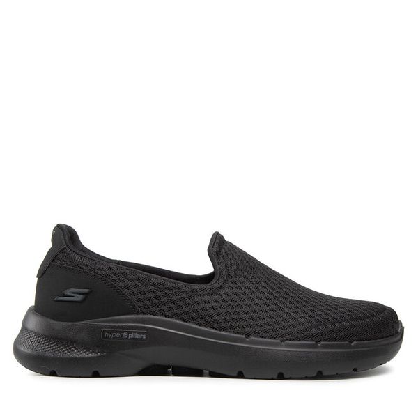 Półbuty Skechers. Czarne codzienne półbuty męskie Skechers, bez wzorów, bez obcasa, bez zapięcia. Za 379.99 zł.