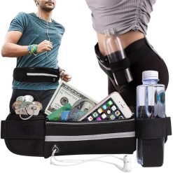 Nerka Saszetka Biodrówka na Pas Bidon Sportowa. Czarne saszetki męskie TRIZAND, bez wzorów. Za 29.90 zł.