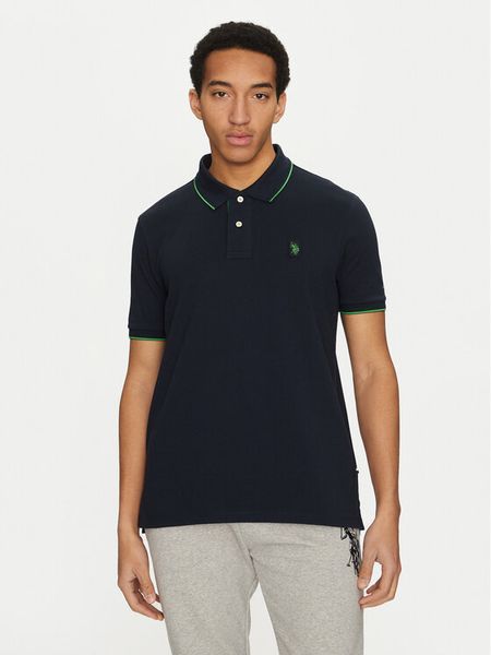 U.S. Polo Assn. Polo MUP3508 Granatowy Regular Fit. Niebieskie koszulki polo męskie U.S. Polo Assn., m, bez wzorów, z bawełny, bez kołnierzyka, bez ramiączek. Za 139.99 zł.