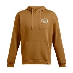 Bluza męska Under Armour Project Rock Icon Fleece Hoodie. Brązowe bluzy nierozpinane męskie Under Armour, l, bez wzorów, rockowe, bez ramiączek, bez kaptura. Za 219.99 zł.