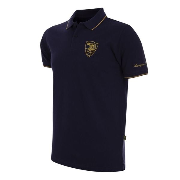 AS Roma koszulka polo Heritage Niebieski. Niebieskie koszulki polo męskie COPA FOOTBALL, bez wzorów, z materiału, retro, bez kołnierzyka, bez ramiączek. Za 341.98 zł.