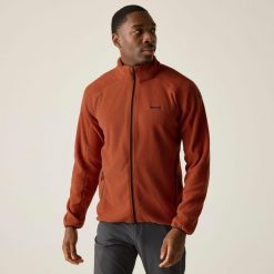 Hadfield Męski polar do chodzenia z pełnym zamkiem błyskawicznym. Brązowe bluzy z polaru męskie Regatta, m, bez wzorów, z polaru, sportowe, bez ramiączek, bez kaptura. W wyprzedaży za 129.99 zł.