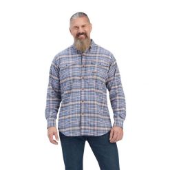 Koszula z długim rękawem Ariat Rebar Flannel DuraStretch. Szare koszule męskie ARIAT, m, bez wzorów, bez kołnierzyka, bez ramiączek. Za 390.50 zł.