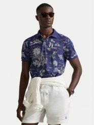 Polo Ralph Lauren Polo 710B13971001 Granatowy Slim Fit. Niebieskie koszulki polo męskie Polo Ralph Lauren, m, bez wzorów, z bawełny, bez kołnierzyka, bez ramiączek. Za 729.99 zł.