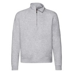 Bluza Męska Premium Plain Quarter Zip Raglan. Szare bluzy nierozpinane męskie Fruit of the Loom, m, bez wzorów, bez ramiączek, bez kaptura. Za 144.99 zł.