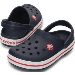 Klapki Crocs Crocband Clog K granatowo-czerwone 204537 485. Czerwone klapki i japonki męskie Crocs, bez wzorów. Za 129.00 zł.