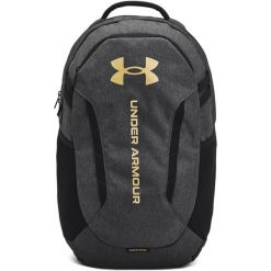 Plecak Under Armour Hustle. Czarne plecaki męskie Under Armour, bez wzorów, z materiału. Za 276.50 zł.