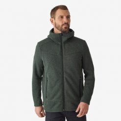 Polar Solognac 500. Brązowe bluzy z polaru męskie SOLOGNAC, m, bez wzorów, z materiału, sportowe, bez ramiączek, bez kaptura. Za 199.99 zł.