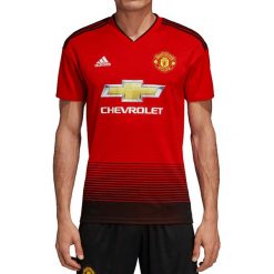 Adidas Manchester United Home Jsy CG0040. Czerwone t-shirty męskie ADIDAS, m, bez wzorów, z materiału, bez kołnierzyka, bez ramiączek. W wyprzedaży za 249.99 zł.