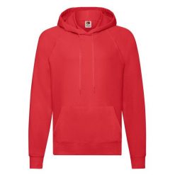 Lekka Męska Bluza Z Kapturem. Czerwone bluzy nierozpinane męskie Fruit of the Loom, m, bez wzorów, bez ramiączek, z kapturem. Za 57.99 zł.
