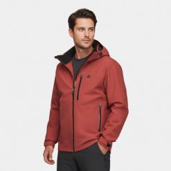 Kurtka męska hardshell membrana wodoodporności Alpinus Gedu. Brązowe kurtki outdoor męskie Alpinus, m, bez wzorów, z hardshellu, bez kaptura, trekkingowe. Za 599.00 zł.